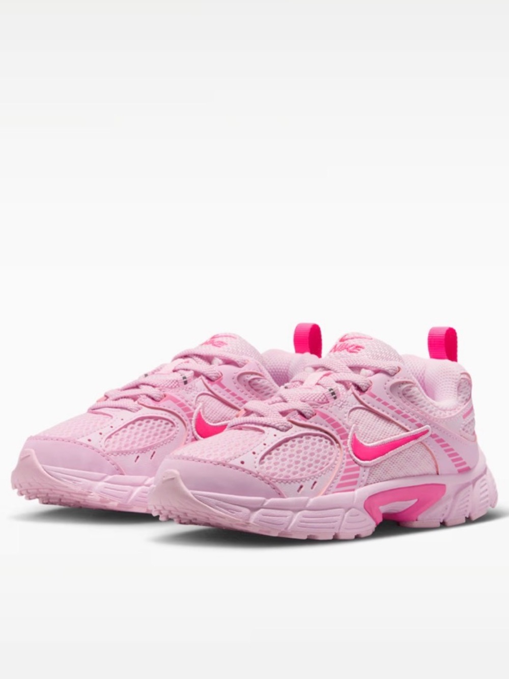 Nike V5 RNR Pink Mesh and Hot Pink Accent Sneakers- Kids 3